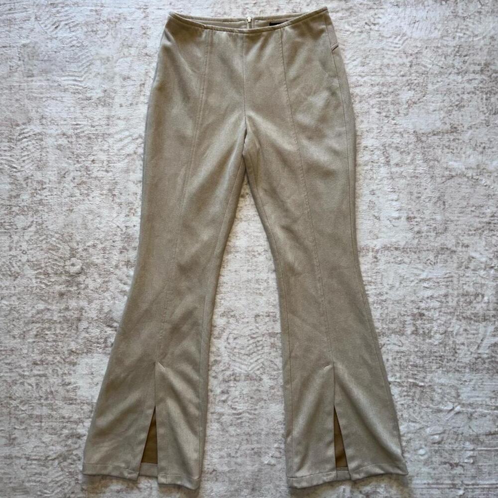 Forever 21 tan velvet flare pants